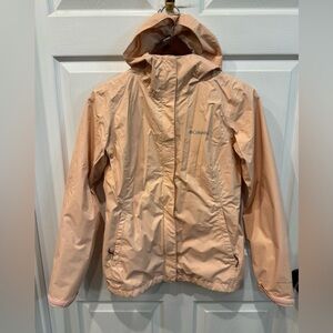 Columbia Rain Jacket Wind Breaker Hooded Women’s Size XS Color Peach